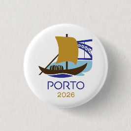 Bóton Redondo 2.54cm Porto Portugal 2026 International Convention Pin