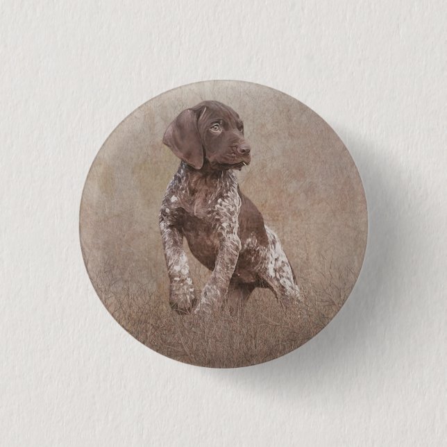Bóton Redondo 2.54cm poster de tapeçaria de filhotes de pontas curtas g (Frente)