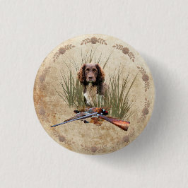 Bóton Redondo 2.54cm Poster de tapeçaria tripla de Sprocker Spaniel em