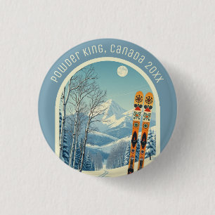 Bóton Redondo 2.54cm Powder King BC Canada ski souvenir