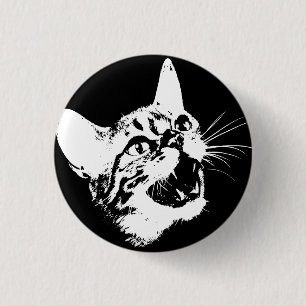 Bóton Redondo 2.54cm Presas Gótica De Mau De Feral De Gato