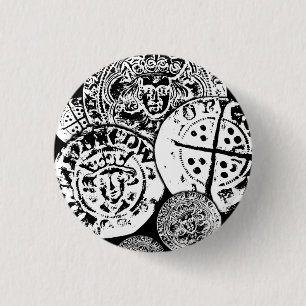 Bóton Redondo 2.54cm Presente de detecção de metais, moeda martelada