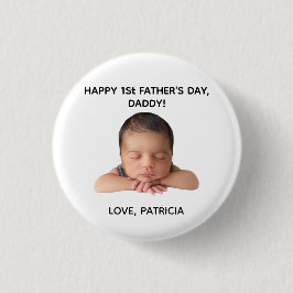 Bóton Redondo 2.54cm Presente de Foto do Primeiro Pai Personalizado do