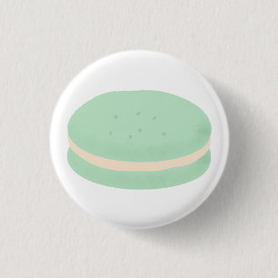 Bóton Redondo 2.54cm Presente de Pastelaria Macaron Francês Verde Musgo