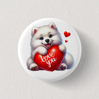 Bóton Redondo 2.54cm Presente do namorados - Pom Pom Love Pomeranian Ne