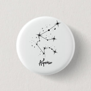 Bóton Redondo 2.54cm Presente do signo de Aquário Aquário astrologia