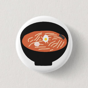 Bóton Redondo 2.54cm Presente para Amante de Sopa de Macarrão Ramen Jap
