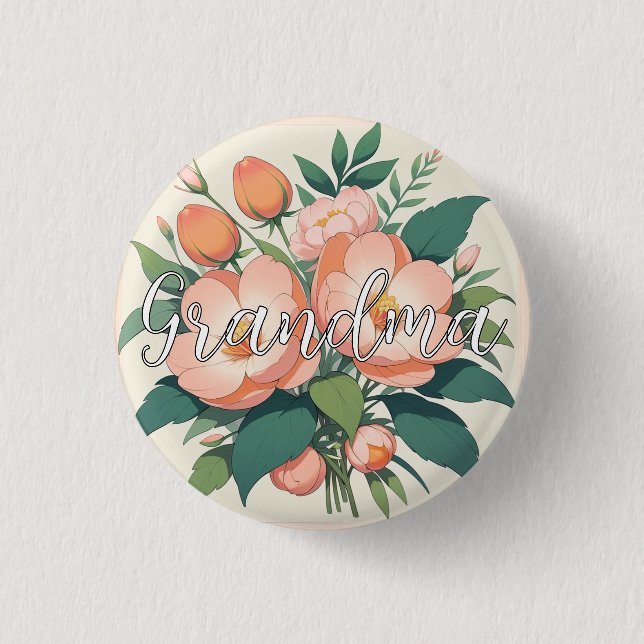 Bóton Redondo 2.54cm Presente Personalizado Para Avó, Avó Canvas (Frente)
