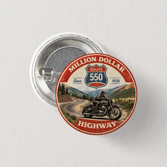 Bóton Redondo 2.54cm Presentes de motocicleta da Million Dollar Highway (Frente & Verso)