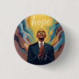 Bóton Redondo 2.54cm President Barack Obama and the Message of Hope