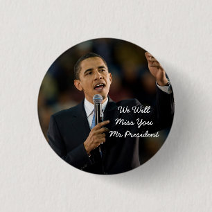 Bóton Redondo 2.54cm President Barack Obama Support Button