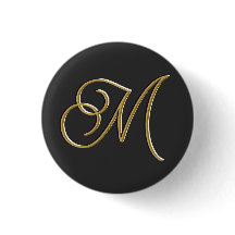 Preto Elegante Clássico e Vintage Dourada Monogram