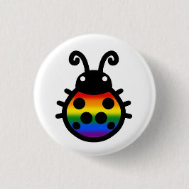 Bóton Redondo 2.54cm Pride Flag Ladybug Pin Badge