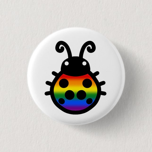Bóton Redondo 2.54cm Pride Flag Ladybug Pin Badge (Frente)