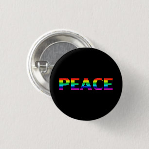 Bóton Redondo 2.54cm Pride Peace lgbt lgbtq gay arco-íris preto