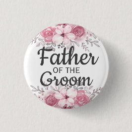 Bóton Redondo 2.54cm Primavera Floral Padre do Botão do Groom