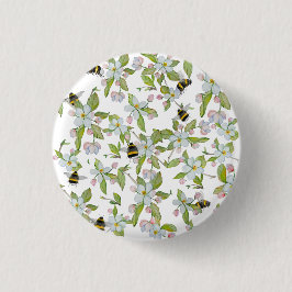 Bóton Redondo 2.54cm Primavera jardim florescente e mamangabas