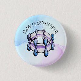 Bóton Redondo 2.54cm Professor de Moléculas de Química Orgânica e Amor
