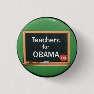 Bóton Redondo 2.54cm Professores para Obama