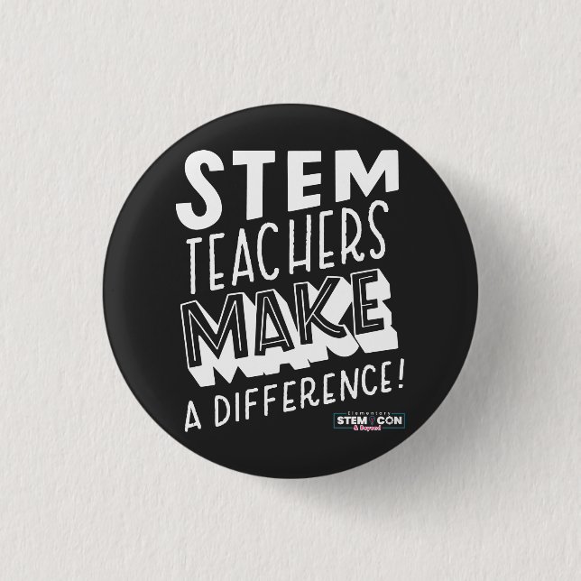 Bóton Redondo 2.54cm Professores STEM Botão Diferença (Frente)