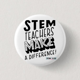 Bóton Redondo 2.54cm Professores STEM Botão Diferença
