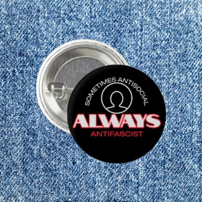 Bóton Redondo 2.54cm Protesto em forma de bolso: Botão Antifascista (Criador carregado)