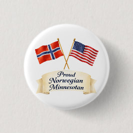 Bóton Redondo 2.54cm Proud Norwegian Minnesotan Heritage Button