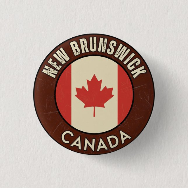 Bóton Redondo 2.54cm Província de New Brunswick Canadá (Frente)