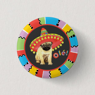 Bóton Redondo 2.54cm Pug da festa