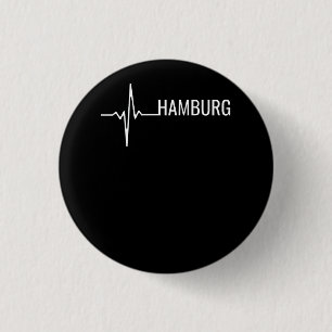 Bóton Redondo 2.54cm Pulsação da Cidade de Hamburgo