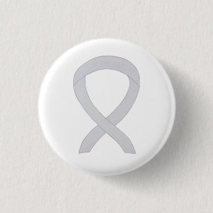Bóton Redondo 2.54cm Pulseira de Conscientização Pearl White Botões Per