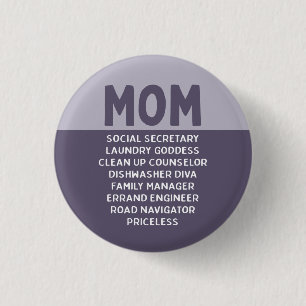 Bóton Redondo 2.54cm Purple Funny Mom Joke Mom's Life