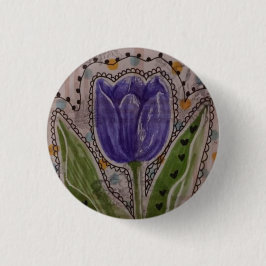 Bóton Redondo 2.54cm Purple Tulip