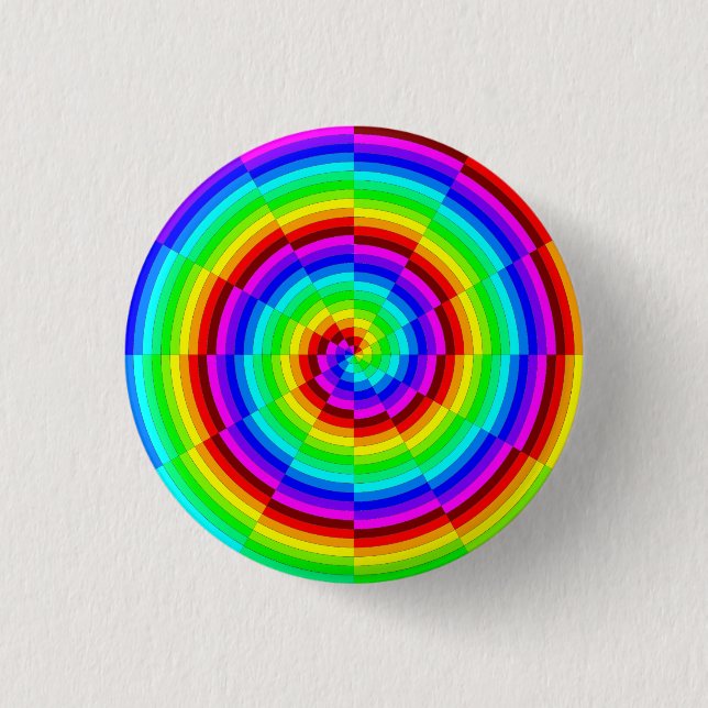 Bóton Redondo 2.54cm Rainbow Spiral por Kenneth Yoncich (Frente)