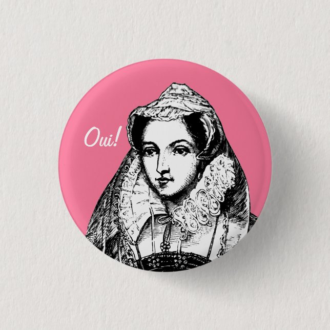 Bóton Redondo 2.54cm Rainha de Mary do Yes escocês Pinback (Frente)