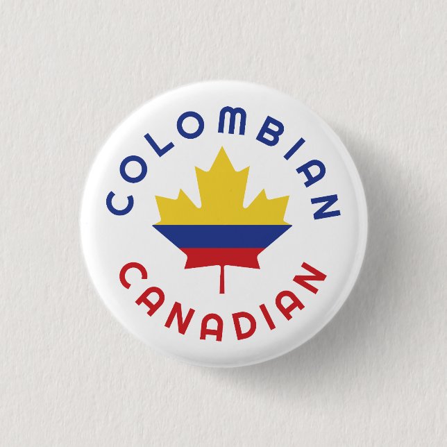 Bóton Redondo 2.54cm Raízes Colombianas Canadenses (Frente)