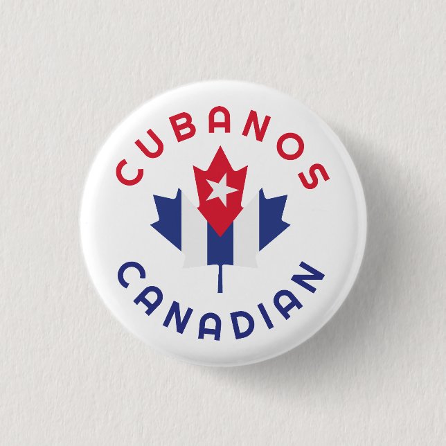 Bóton Redondo 2.54cm Raízes de Cubanos Canadenses (Frente)