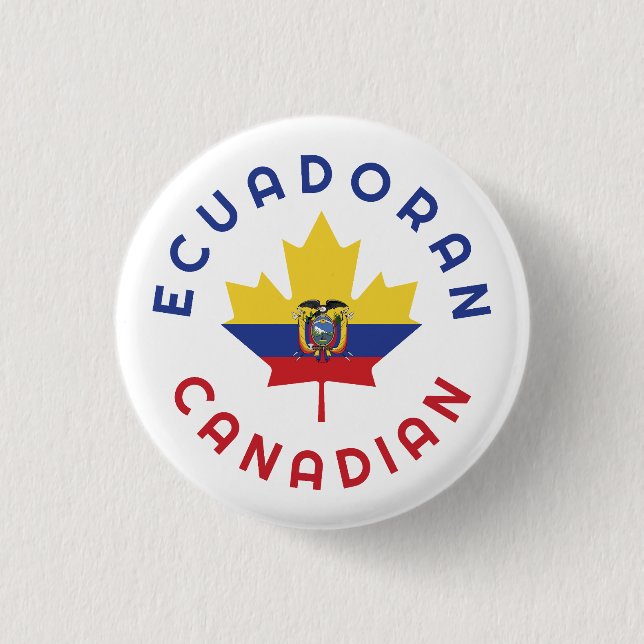 Bóton Redondo 2.54cm Raízes equatorianas canadenses (Frente)