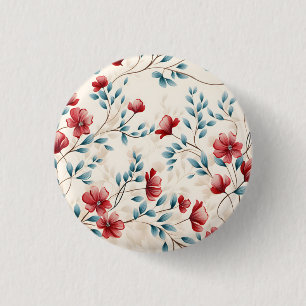 Bóton Redondo 2.54cm Ramo Floral Botânico Elegante