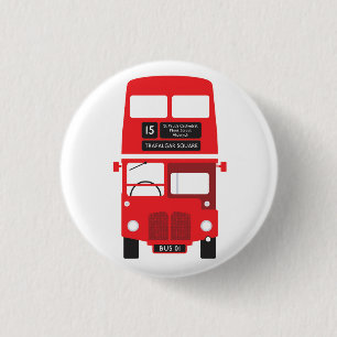 Bóton Redondo 2.54cm Red London Bus Crachá