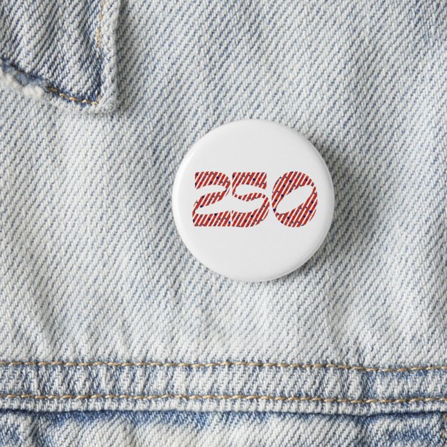 Bóton Redondo 2.54cm Red White Stripe Blue Stars America 250 Birthday (Criador carregado)