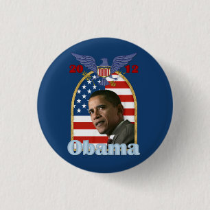 Bóton Redondo 2.54cm Reeleição Barack Obama para 2012