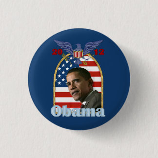 Bóton Redondo 2.54cm Reeleição Barack Obama para 2012