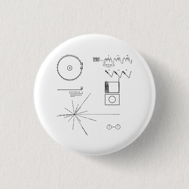 Bóton Redondo 2.54cm Registro dourado do explorador da NASA (Frente)