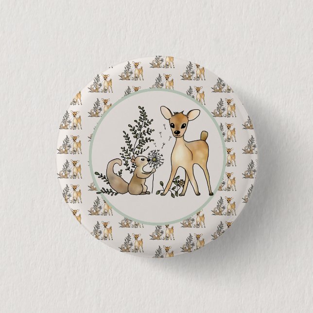 Bóton Redondo 2.54cm Reh und Eichhörnchen (Frente)