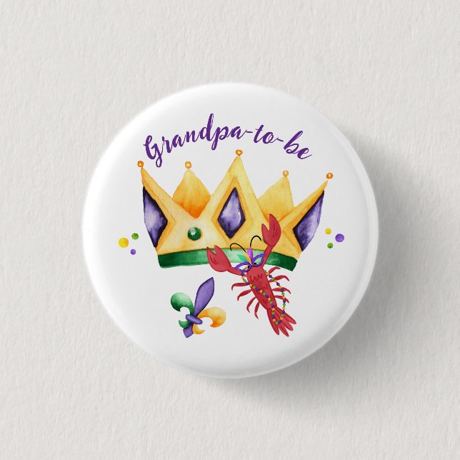 Bóton Redondo 2.54cm Rei do Carnaval Coroa Avô Futuro (Frente)