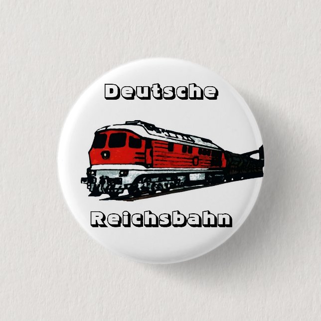 Bóton Redondo 2.54cm Reichsbahn desenho (Frente)