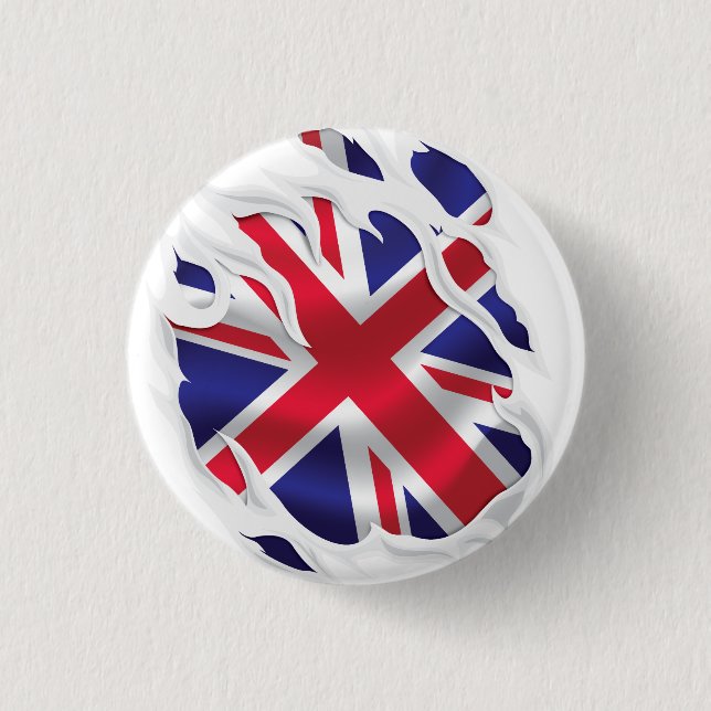 Bóton Redondo 2.54cm Reino Unido Sob Bandeira Da Pele (Frente)