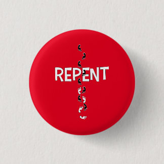 Bóton Redondo 2.54cm Repent Footprints Cross