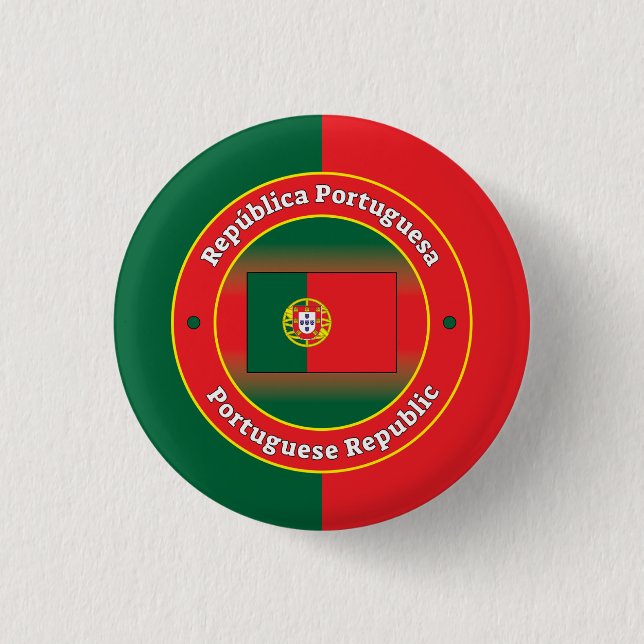 Bóton Redondo 2.54cm República Portuguesa (Frente)